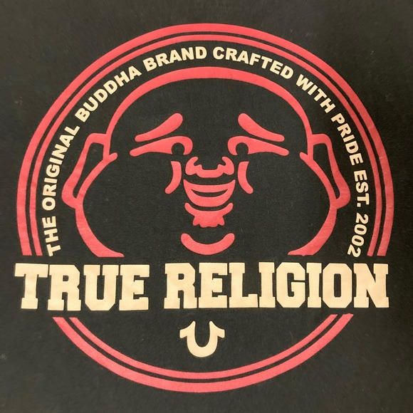 True Religion Other - True Religion Mens Buddha Logo Graphic T-Shirt Black Red XL 107996